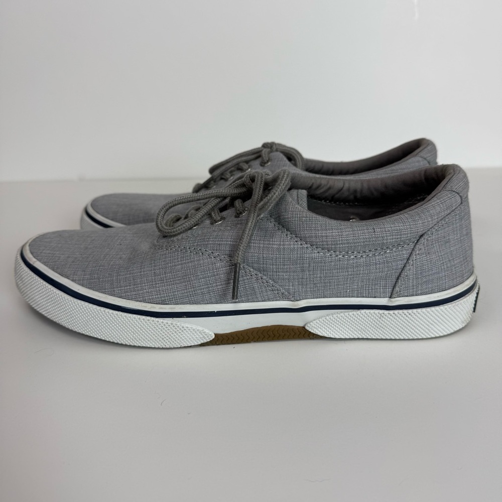 Sperry Top Sider Halyard CVO Linen Sneaker Men's Light Gray Size 10 - Picture 6 of 9